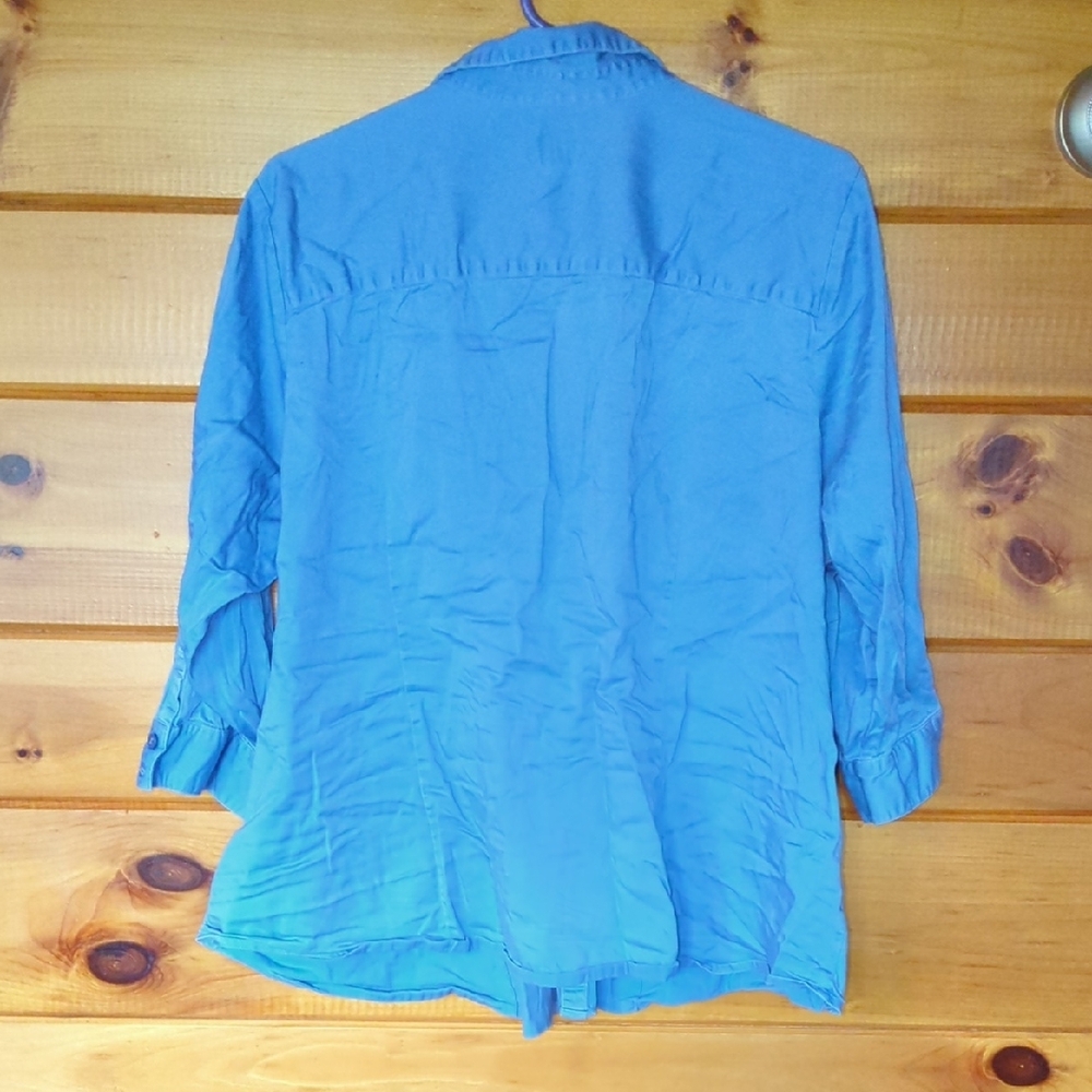 212 Collection Blue Button Down Shirt - Picture 3 of 3